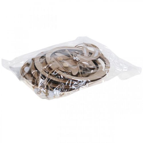 položky Ozdobný prívesok drevená veľkonočná dekorácia zajačik vo vajíčku 9×1,5×23cm 6 ks