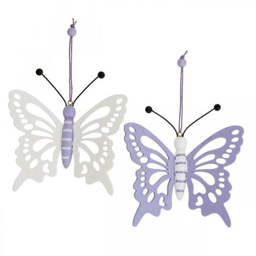 položky Deco vešiak motýle drevo fialová/biela 12×11cm 4ks