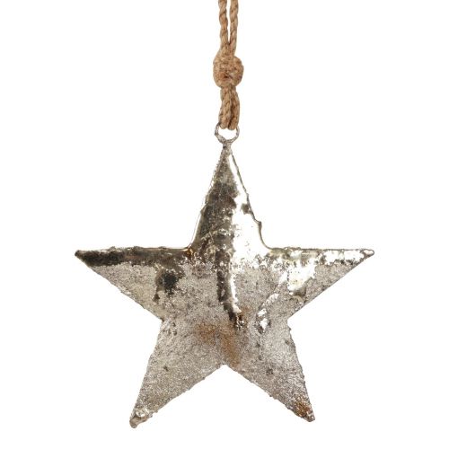 položky Závesná dekorácia hviezda kovová Vianočná dekorácia strieborná 15,5cm 3ks