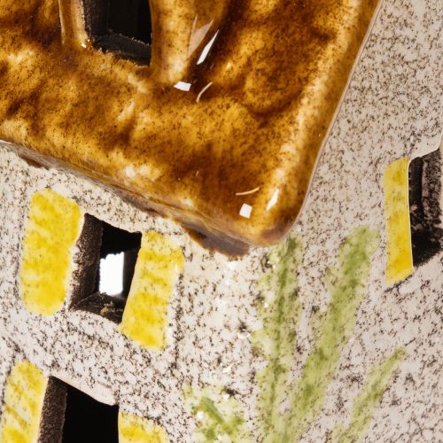 položky Rustikálny keramický domček s jasným LED svetlom, ideálny ako atmosférická dekorácia stola, 15 cm, 2 kusy