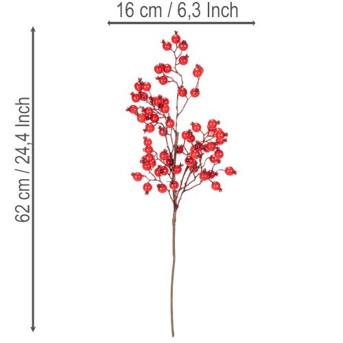 Umelá vetvička šípky s lesklými bobuľami, 62 cm | Floristik24.sk