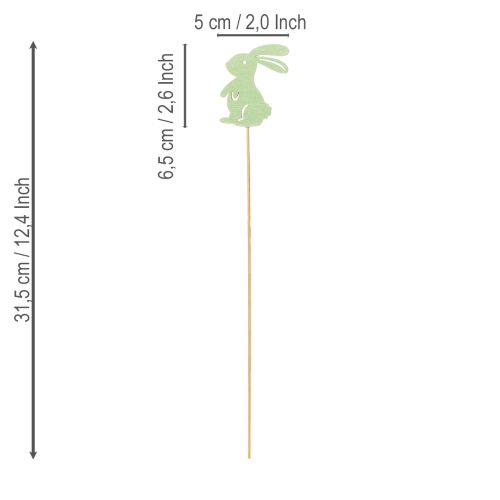 položky Dekoratívne králiky na paličke ako grafické doplnky na stoly a kvetináče, 31,5 cm, 16 kusov