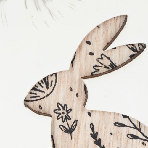 položky Drevené veľkonočné vajíčka na zavesenie, biele a čierne, 10 cm, 6 kusov