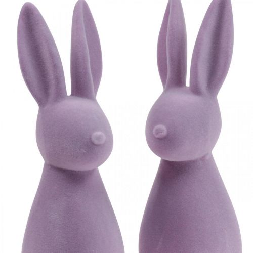 položky Dekoračný veľkonočný zajačik – 2. voľba – Flocked Lilac V29,5cm 2 ks