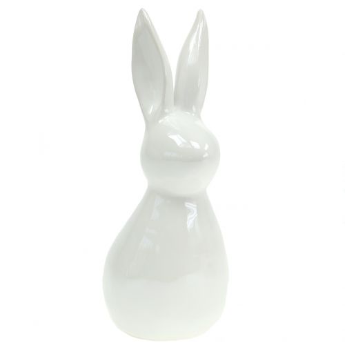 Floristik24 Ozdobný zajačik biely perleť V22,5cm