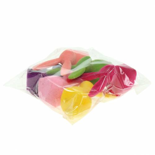 položky Kŕdeľ králikov, farebný, 13 cm vysoký, rôzne farby, 6 kusov