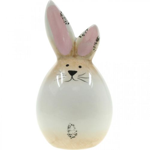 položky Veľkonočný zajačik keramické biele vajíčko ozdobná figúrka králika Ø6cm V11,5cm