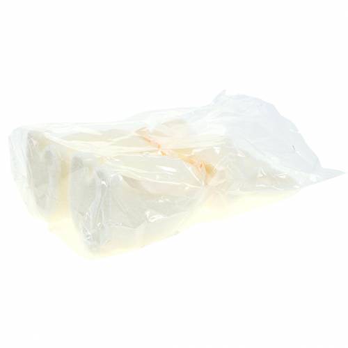 Floristik24 Zajačik vločkovaný biely krém V30cm 2ks