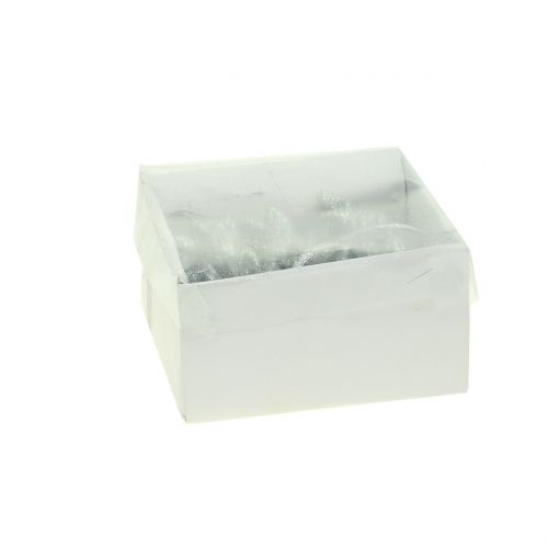 Floristik24 Králik na zavesenie strieborné trblietky 5cm 8ks