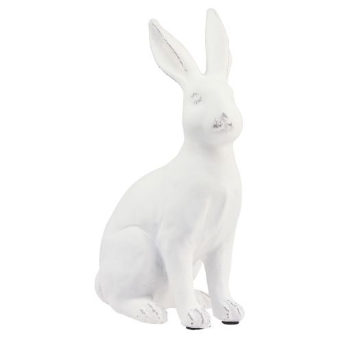 Sediaci králik dekoračný králik dekor z umelého kameňa biela V27cm