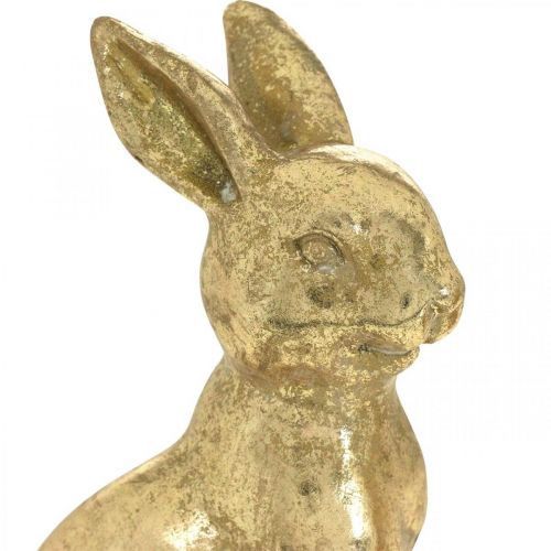 položky Zajačik zlatá dekorácia sediaca starožitný vzhľad Veľkonočný zajačik V12,5cm 2ks