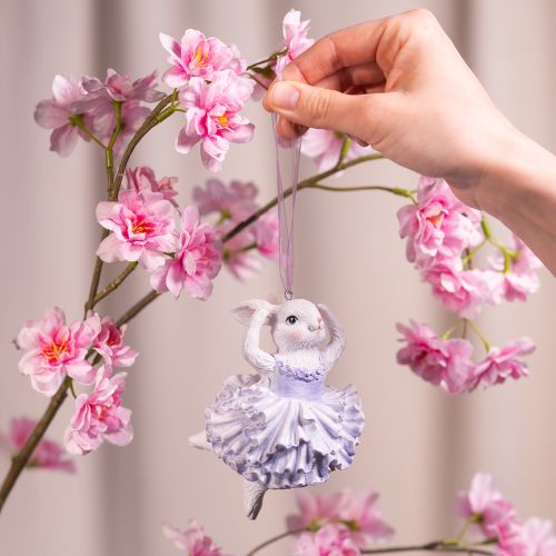 položky Prívesky v tvare zajačika baleríny, ozdoba na veľkonočné vetvičky alebo vianočný stromček, 12 cm, 2 kusy