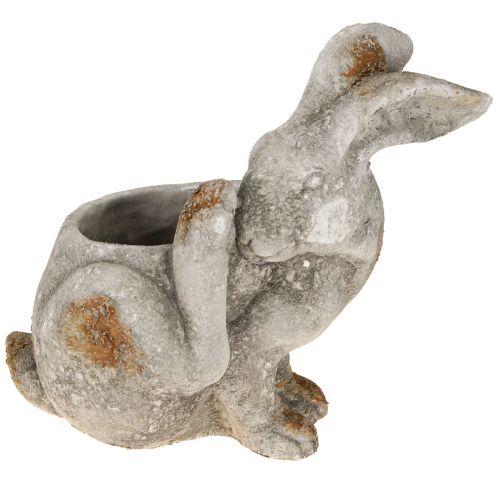 Králik dekoračný betónový kvetináč antický šedý 33,5x17x29,5cm