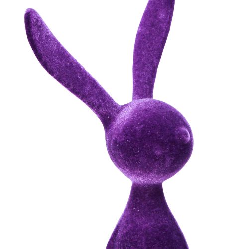 Floristik24 Stolička Bunny Edge Easter Bunny Flocked Purple Lilac – 2. voľba – 28 cm 3 ks
