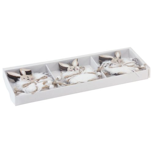 položky Zajačiky dekoračné drevené zajačiky na zavesenie prírodná biela 5cm×12cm 6ks