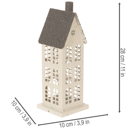 Dekoratívny kovový domček s oknami a krbom, 28 cm | Floristik24.sk