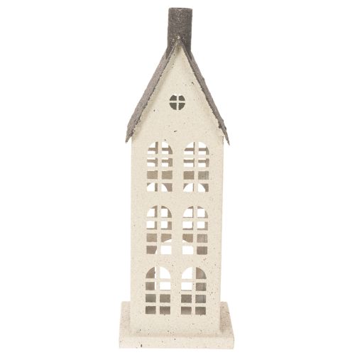 Dekoratívny kovový domček s oknami a krbom, 28 cm | Floristik24.sk