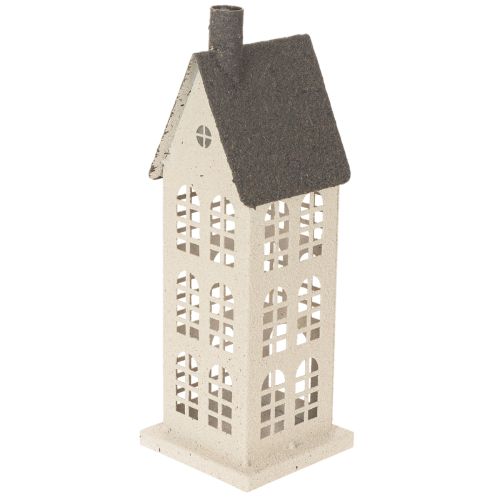 Dekoratívny kovový domček s oknami a krbom, 28 cm | Floristik24.sk