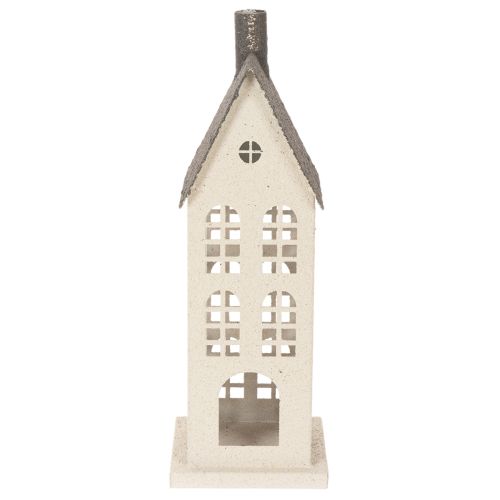 Dekoratívny kovový domček s oknami a krbom, 28 cm | Floristik24.sk