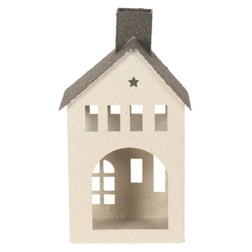 Dekoratívny kovový domček s komínom a oknom, 24 cm | Floristik24.sk