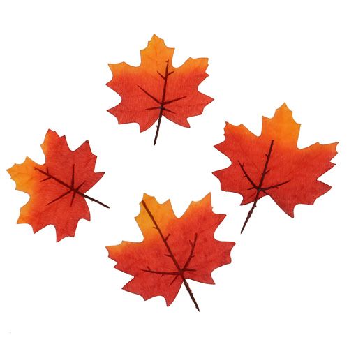 Jesenná dekorácia javorový list oranžovo-červená 13cm 12ks