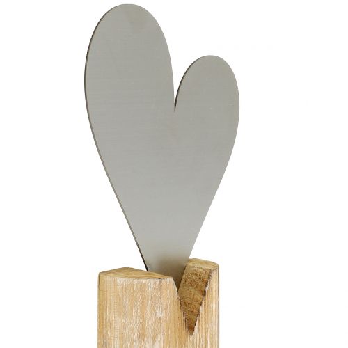 položky Strieborné srdce na drevenom podstavci 22cm x 11cm