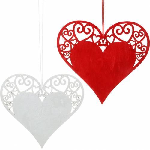 Floristik24 Srdce na zavesenie, svadobná dekorácia, prívesok srdiečko, dekorácia srdiečka, Valentín 12ks