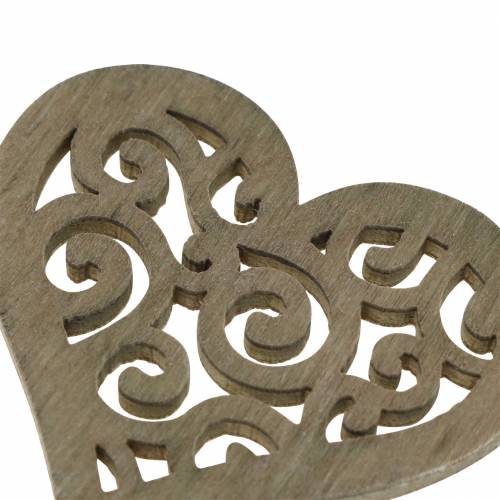 položky Stolová dekorácia srdce drevo biela, krémová, hnedá 4cm 72b