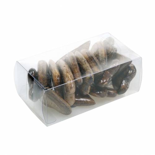 Floristik24 Srdiečka z mangového dreva glazované natural 6,2–6,6cm × 4,2–4,7cm 16 ks