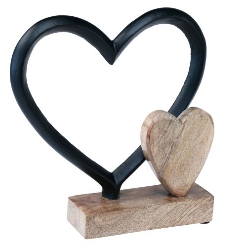 položky Srdce kovové srdiečko drevené mangové drevo podnož natural 18x5x19cm