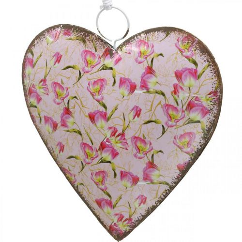 položky Srdce na zavesenie, Valentín, dekorácia srdca s ružami, Deň matiek, kovová dekorácia V16cm 3ks