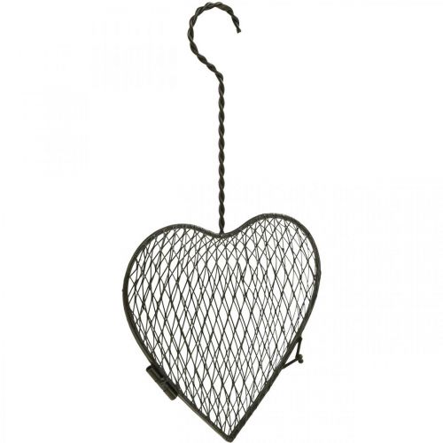 Floristik24 Kovové srdce, drôtené srdce, košík srdce Hnedá V16,5cm L31cm