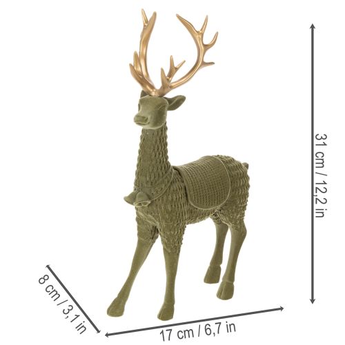 Dekoratívna figúrka stojaceho jeleňa, pokrytá parohmi, 31 cm | Floristik24.sk