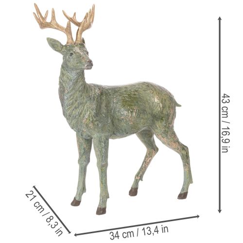 Figúrka jeleňa, dekoratívna, stojaca, detailná, 43 cm | Floristik24.sk