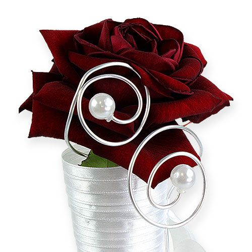 Floristik24 Saténová taštička biela 40cm 3ks