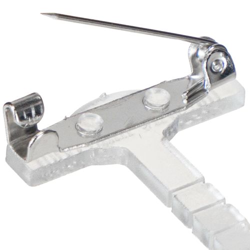 položky Svadobné brošne do klopy priehľadné/strieborné 5 cm 50 kusov