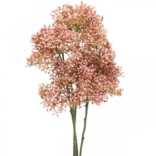 Floristik24 Bazový konár umelý ružový kvet 52cm 4ks
