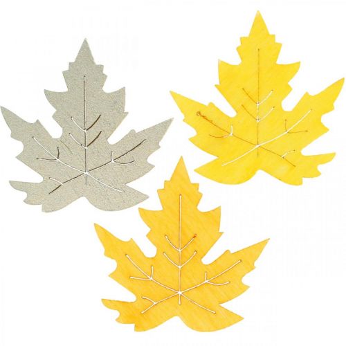 položky Bodová dekorácia jeseň, javorové listy, jesenné listy zlatá, oranžová, žltá 4cm 72b