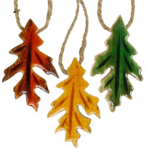 Floristik24 Dekoračné listy drevo na zavesenie farebná jesenná dekorácia 6,5×4cm 12ks