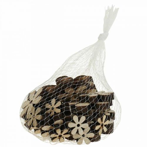 Floristik24 Drevené kvety rozptýlená dekorácia kvety drevo Ø2,5–6,5cm 29 ks