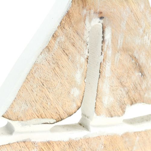 Floristik24 Dekoratívna loďka z mangového dreva natural, biela 21cm x 18cm