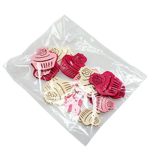 položky Drevené košíčky dekorácia na stôl pastelové farby muffiny narodeninová dekorácia 24 ks