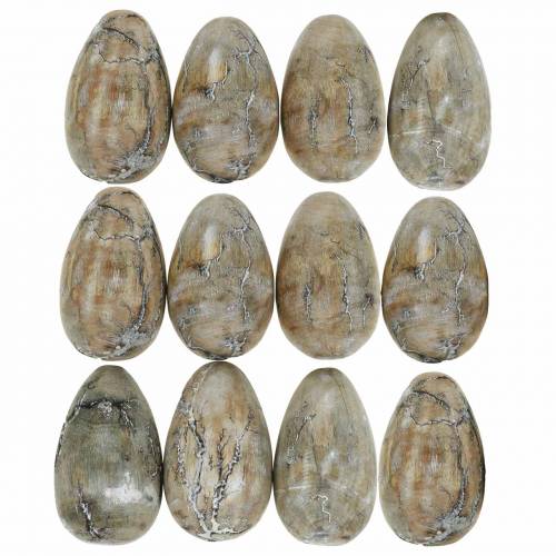 Floristik24 Deco slepačie vajíčko, veľkonočné vajíčka z mangového dreva natural 12 kusov