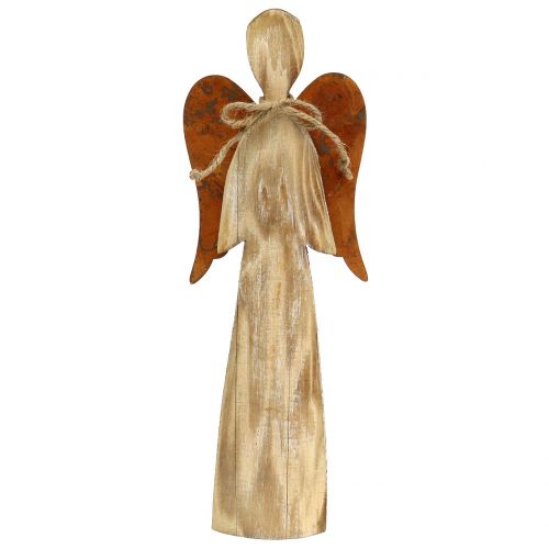 Floristik24 Drevený anjelik s hrdzavými krídlami 38x13,5cm