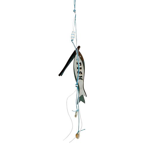 Drevený vešiak ryba modrý 36cm 4ks