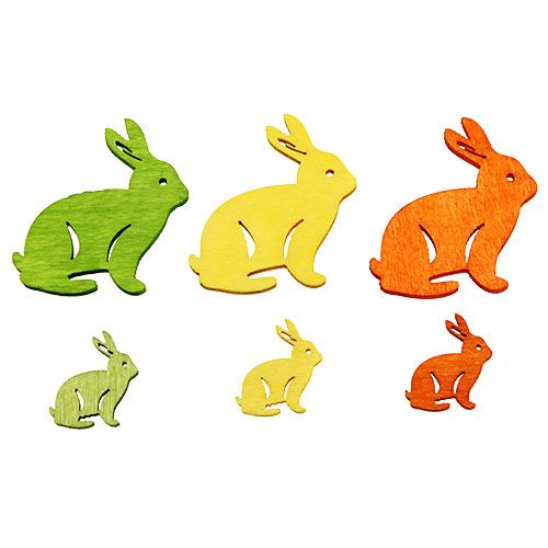 položky Drevený králik 2cm - 4cm rôzne farby 96ks