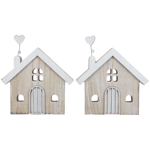 položky Drevený domček dekoratívny domček na stôl stojan drevený 16,5cm 2 ks