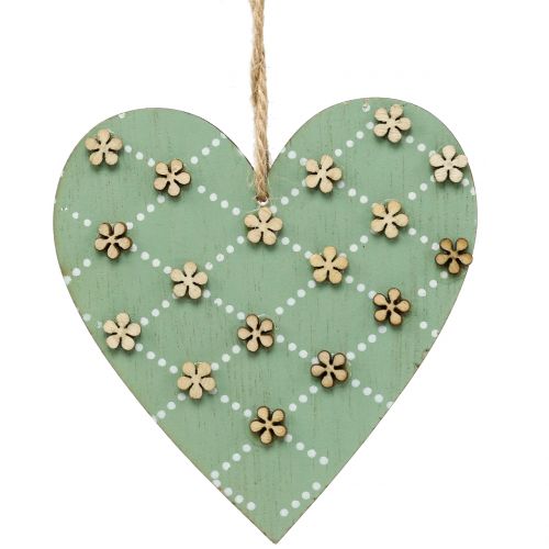 položky Drevené srdce na zavesenie zelené/natur 10cm 4ks