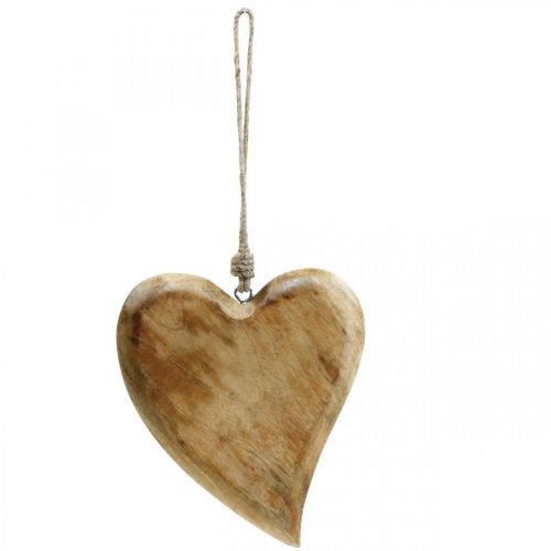 Floristik24 Drevené srdce, závesné srdce, srdce z mangového dreva 16×20cm