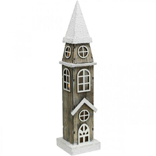 položky Svetlá domčeková veža z dreva Steeple Christmas Church V45cm